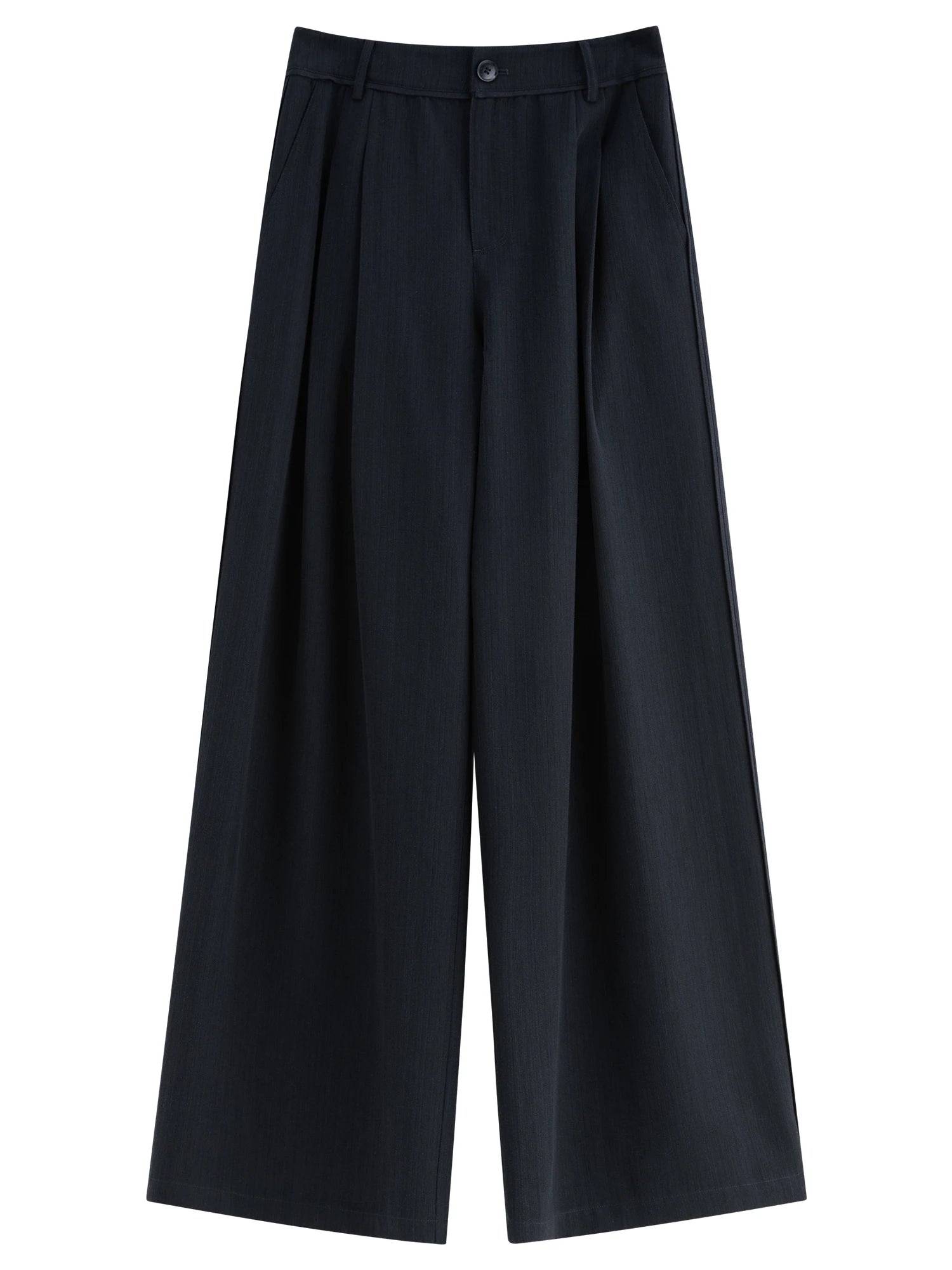 Retro Loose-Fitting Pleated Wide-Leg Casual Pants