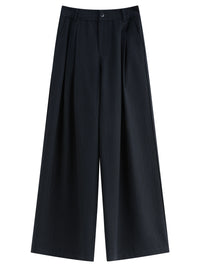 Retro Loose-Fitting Pleated Wide-Leg Casual Pants