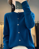 Merino Wool Round Neck Knit Cardigan