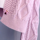 Twist Short V-Neck Single-breasted Knitted Cardigan