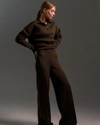 Polo Neck Sweater & Wide Leg Pants Set