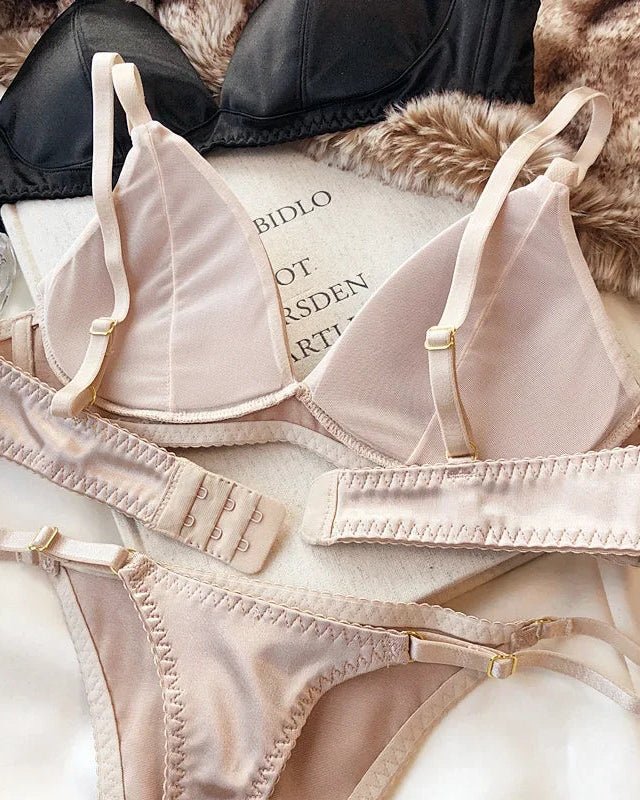 Sexy Silky Triangle Cup Wire-Free Bra Set
