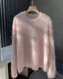 Cashmere Fluffy Round-Neck Pullover