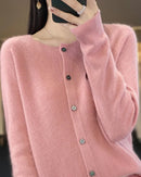 Pure Wool O-Neck Cardigan