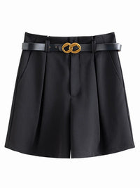 Solid Color High Waist Shorts