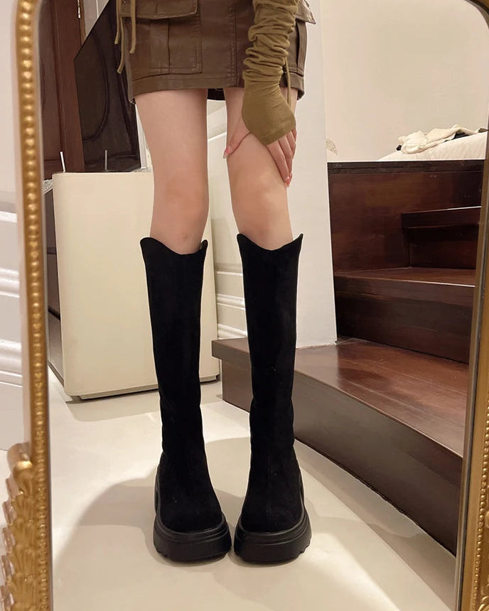 Stretch Knee-High Boots