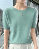 Mink Cashmere Short Sleeve Sweater