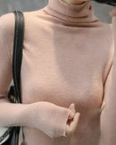 Stretch Wool Turtleneck Sweater