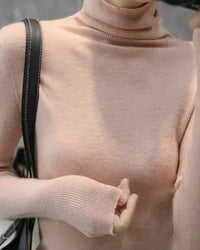 Stretch Wool Turtleneck Sweater