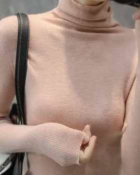 Stretch Wool Turtleneck Sweater