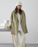 Oversized Drop-Shoulder Wool Blend Coat