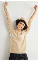 V-Neck Cashmere Basic Jumper