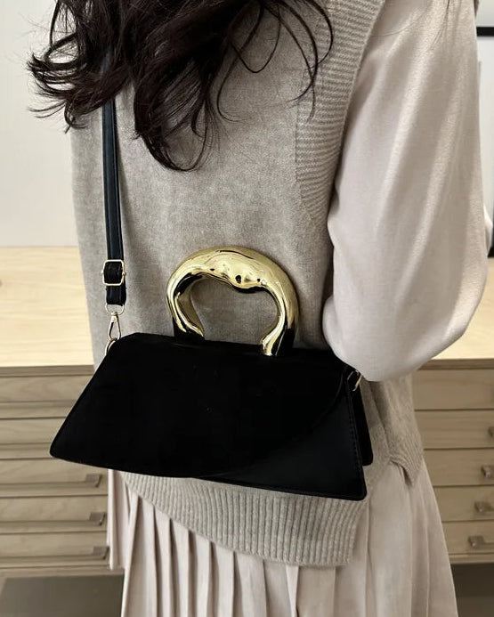 Minimalist PU Leather Square Shoulder Bag