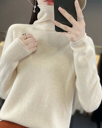 Seamless Merino Wool Turtleneck Sweater