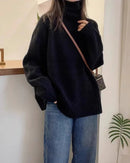 Refined Raglan Turtleneck Knit Sweater