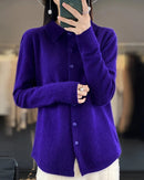 Mink Cashmere Polo Cardigan