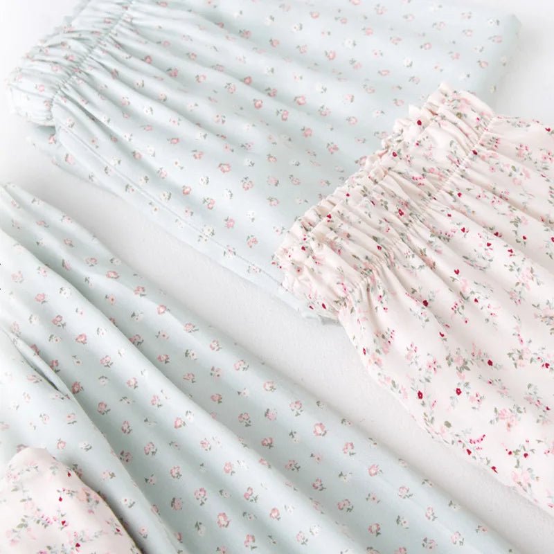 Long-sleeved Shirt & Pants Satin Pajamas Set