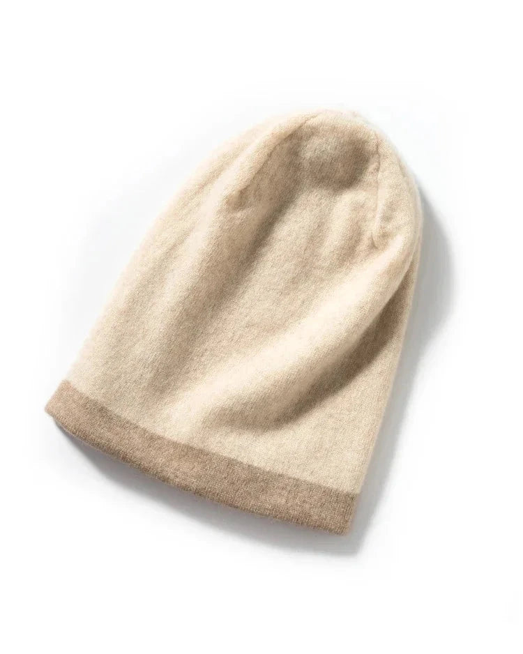 Two-Tone Cashmere Wool Beanie