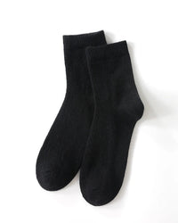 Thick Knit Cashmere Mid-Calf Socks