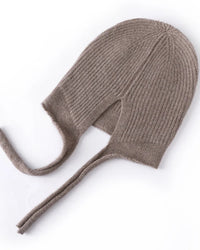 Merino Wool Striped Drawstring Pullover Ski Ear-Flap Hat