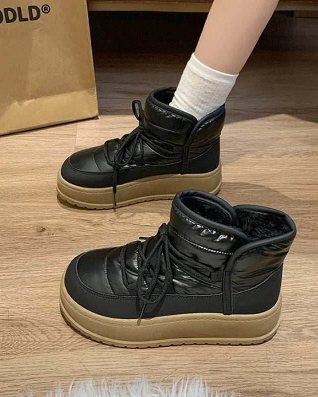 Quilted Platform Snow Ankle Boot