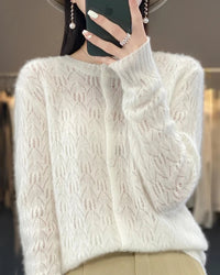 Thick Button-Front Merino Wool Cardigan