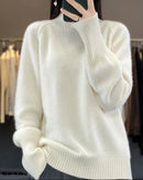 Raglan Merino Wool Mock Neck Sweater
