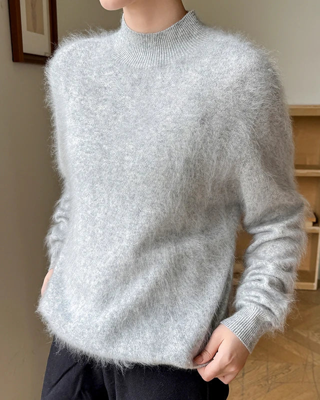 Soft Cashmere Mock-Neck Sweater
