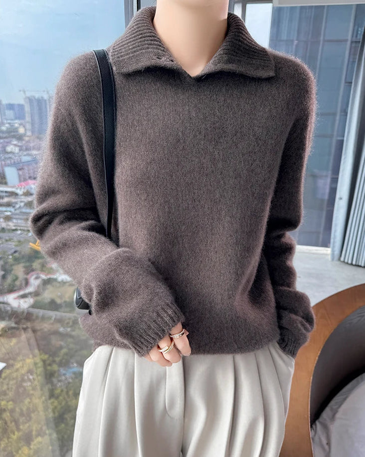 Thick Merino Wool Zip Turtleneck Sweater