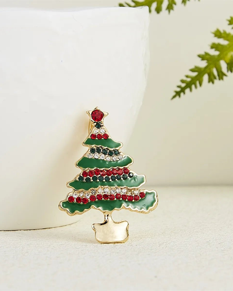 Christmas Tree Rhinestone Brooches Pins