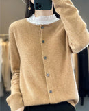 Pure Wool O-Neck Cardigan