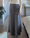 Satin A-Line Maxi Skirt