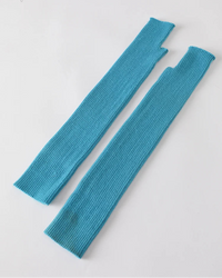Wool Blend Knit Long Arm Warmers
