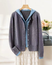 Heavyweight Double-Breasted Cashmere Hooded Cardigan