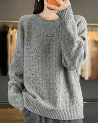 Merino Wool Jacquard Cut-Out Knit Pullover