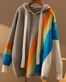Rainbow Wool Knit Hoodie