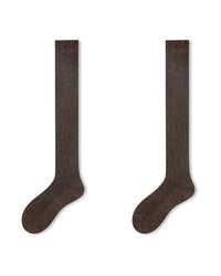 Wool Blend Ribbed Thigh-High Socks