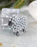 Faux Pearl Lamb Animal Brooch