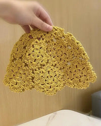 Breathable Hollowed Knit Beret Hat