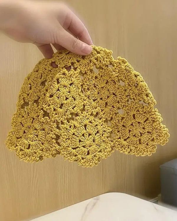Breathable Hollowed Knit Beret Hat