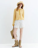 Striped Knit Long-Sleeve Top
