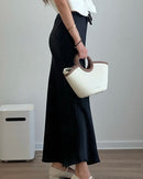 Satin A-Line Maxi Skirt