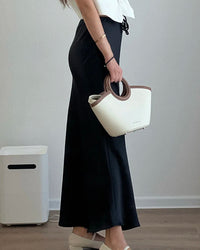 Satin A-Line Maxi Skirt