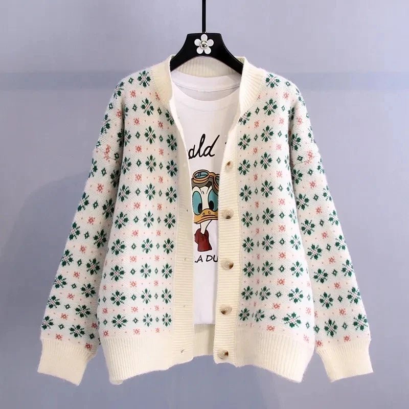 Floral Vintage Knitted Cardigan