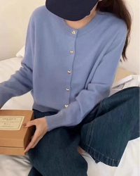 Heavyweight Cashmere Love Buckle Cardigan