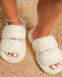 Women's Plush Open-Toe Winter Slippers