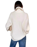 Cashmere Zip Lapel Loose Thick Knit Sweater