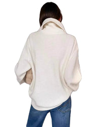 Cashmere Zip Lapel Loose Thick Knit Sweater