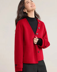 Detachable Scarf Collar Wool Coat