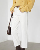High-Waist Cotton Straight-Leg Jeans